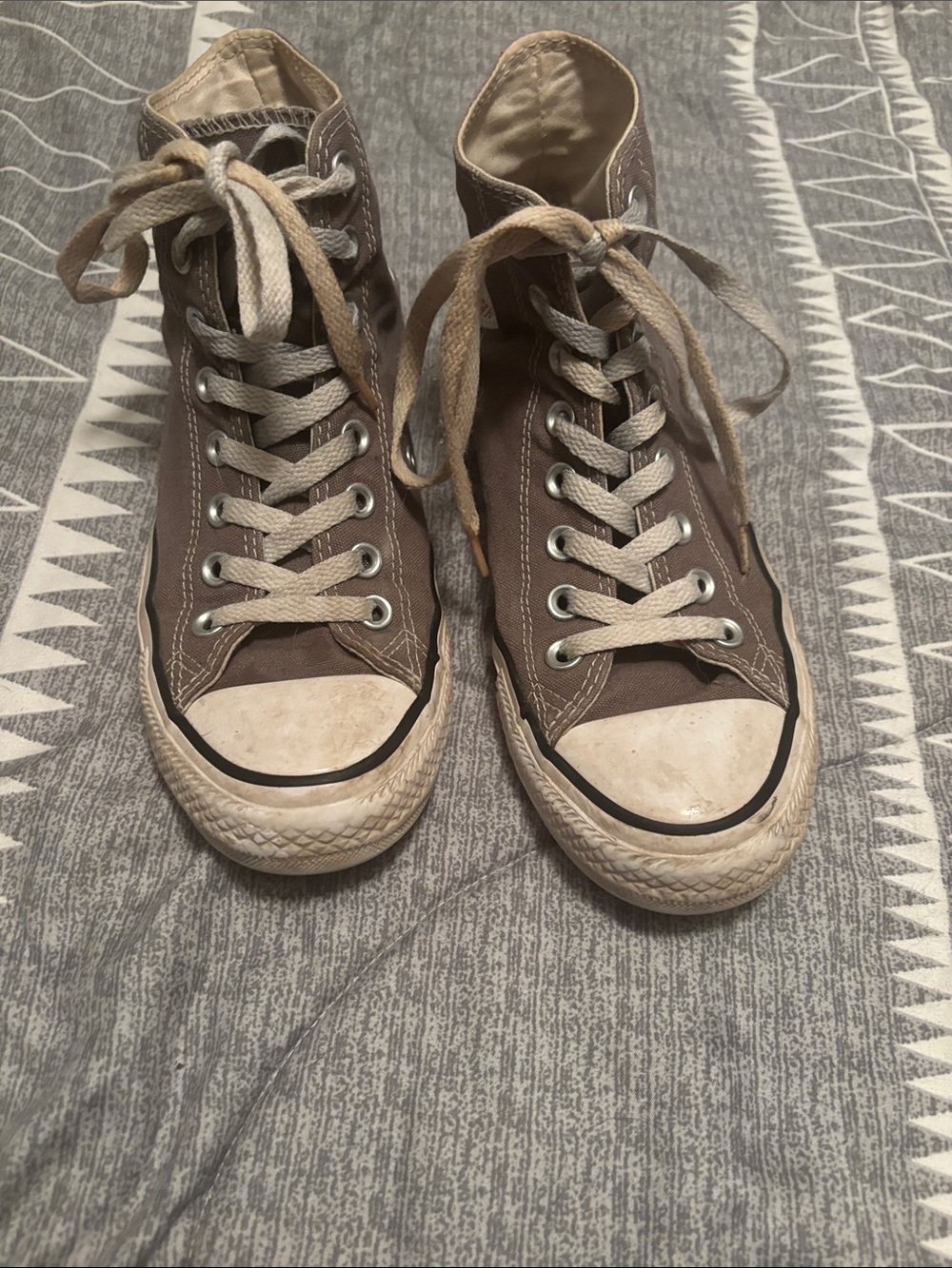 Converse High-Top Sneakers in Taupe Canvas